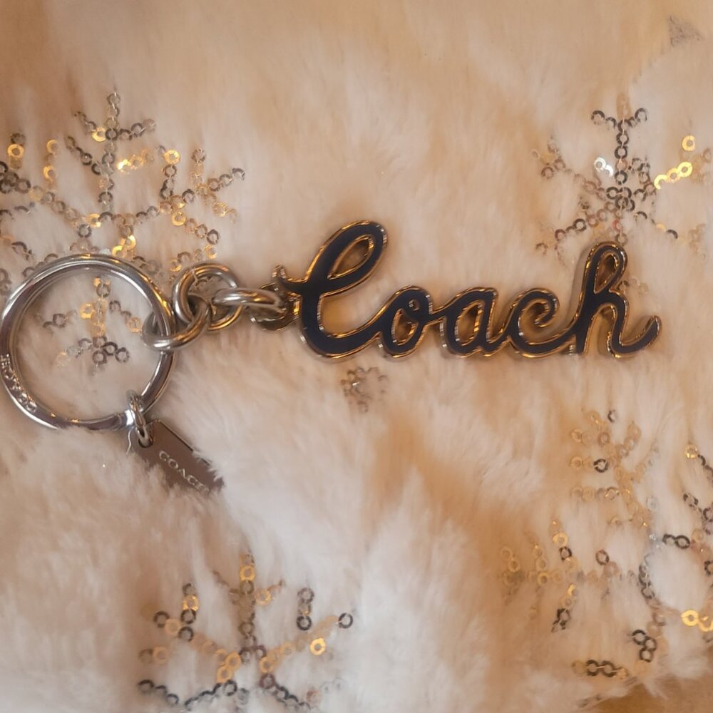 COACH - Blue and Silver Coach Script Keychain (Brand New)(Gift box included) - Picture 3 of 17